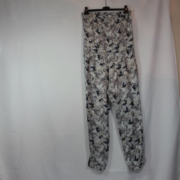 Aritzia Talula Strapless Tabata Floral  Drawstring Elastic Waist Jumpsuit Large - Picture 3 of 8